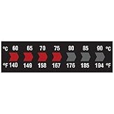 Digi-Sense Reversible 7-Point Horizontal Temperature Label Black/Red, 60-90C/140-194F: 10/Pk