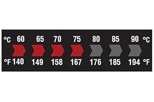 Digi-Sense AO-09035-52 Digi-Sense Reversible 7-Point Horizontal Temperature Label Black/Red (Pack of 10)