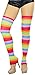 ToBeInStyleWomen's Rainbow Footless Acrylic Thigh Hi Leg Warmer - Bright Rainbow