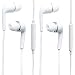 New Two (2) OEM Samsung 3.5mm Premium Sound/Stereo Earbud Headphones with Remote and Mic for Galaxy S6 S6 Edge S5 S4 Note Edge 4 3 2 EO-EG900BW and Two Cable Ties Cable Organizers Bundle Package (Bul