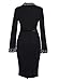 Meikeer Women's Vintage Black Polka Dot Collared Business Party Pencil Dress
