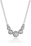 Sterling Silver Polished & Laser Cut Ball Necklace