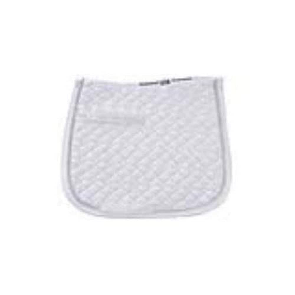 USG Dressage Quillted Saddle Cloth with Double Rope Piping, Pony, White/ White with Border, White/ White