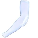 COOLOMG Combat Basketball Pad Protector Gear Shooting Hand Arm Elbow Sleeve Adult/Child, White, Small