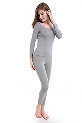 Womens Thermals Set Ultra Thin Crew Neck Base Layer