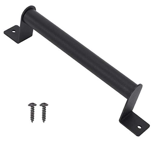 KAILEE 1Pcs 230mm Sliding Barn Door Handle Black Heavy Duty Barn Door Handle Pull Steel Barn Door Handle Bow Shape Pull Handle with Screws for Sliding Barn Door Gate Home Hotel Closet Hardware