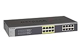 NETGEAR 16-Port Gigabit Ethernet Smart Managed Plus PoE Switch (JGS516PE) - with 8 x PoE @ 85W, Desktop/Rackmount, and ProSAFE Limited Lifetime Protection