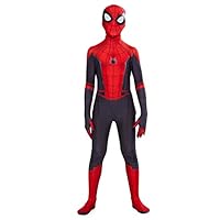 CHECKIN Toddler Kids Spider Verse Miles Morales Gwen Jumpsuit Bodysuit Black Spider Tights Zentai Costume (Child XL/130-140CM, Peter Parker)