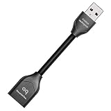 AudioQuest Dragontail 0.112 m USB A/USB A Male USB Cable - USB Data Cable (Black 0,112 M; USB A; USB A; Male/Female, Black, Silver)
