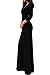 Vivicastle Women's USA Solid V-Neck 3/4 Sleeve Faux Wrap Waist Long Maxi Dress (Black, m)