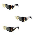 Set of 3 Solar Eclipse Glasses, ISO 12312-2 compliant and CE certified Eclipse Glasses for Direct Sun Viewing (totally)