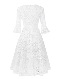 Twinklady vestido de encaje con mangas acampanadas para mujer, estilo vintage