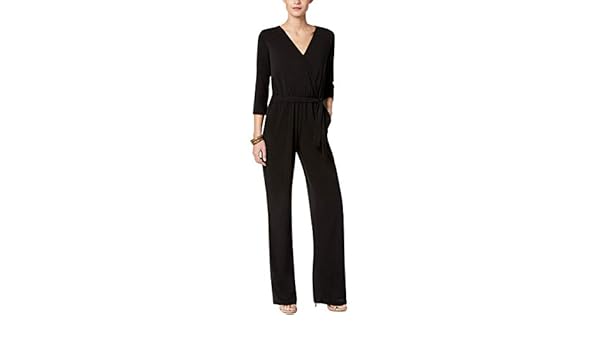 ny collection petite belted jumpsuit