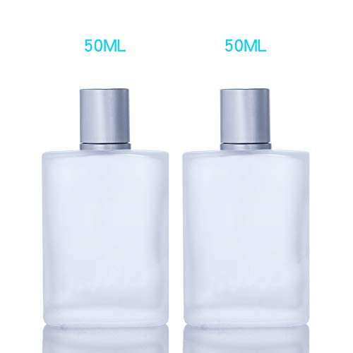 2 Pack 50ml(1.69Oz) Frosted Empty Glass Spray Bottle Refillable Fine Mist Spray Perfume Bottle,Atomizer Bottle Makeup Tool (2 Pack 50ML) 2 2 Pack 50ml(1.69Oz) Frosted Empty Glass Spray Bottle Refillable Fine Mist Spray Perfume Bottle,Atomizer Bottle Makeup Tool (2 Pack 50ML)