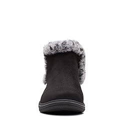 Clarks Women's Breeze Fur Ankle Boot, Black, 8