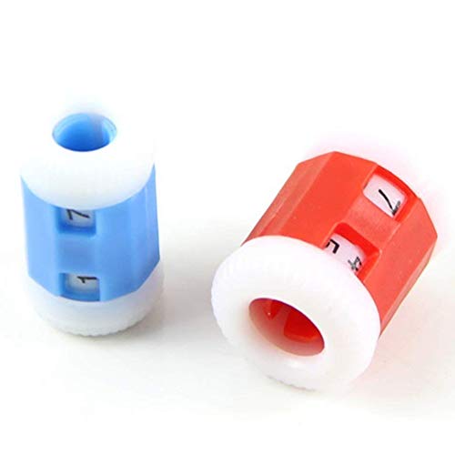 Plastic Crochet Knit Practical Knitting Assistant Tools Crochet Stitch Marker Row Counter for DIY Craft 4Pcs Red and Blue