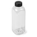 16 fl oz Clear PET Square Beverage Bottle - Tamper Evident IPEC neck with Black IPEC Caps