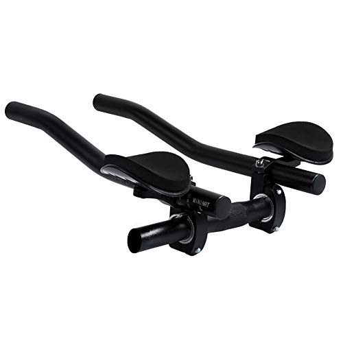 Bicycle Aero Bars Aluminum Alloy Bicycle Hand Rest TT Handlebar with Soft Sponge Pad for Mountain Road Bike Black 1PC