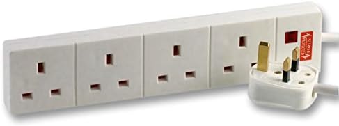 GVC digital 4 Gang Surge Protected Extension Lead white with 8m cable lemgth - GVC digital
