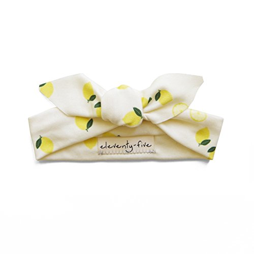 Organic Knotted Adjustable Headbands for Baby Girls - Lemon Slice