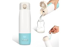 AZOPESY Portable Bottle Warmer for Travel, Baby Milk Warmer Travel, Quick Heating, Precise Temperature Control, Preset Modes, for Warming Breast Milk, Water, Formula, Deepblue
