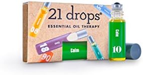 CALM - Deluxe 3 mL Sample - Premium Organic / Wildcrafted Essential Oil Blend by 21 drops - TSA Travel-Friendly, Roll-On, Leak-Free - Reduces Stress and Anxiousness - Pure Aromatherapy