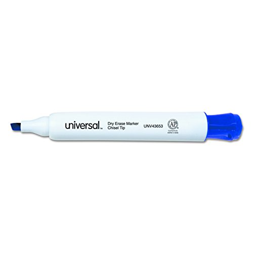 Universal Dry Erase Marker, Chisel Tip, Blue, Dozen (43653) - Thumbnail 3