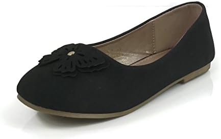 Spirit Moda Girls Kids Girly Casual Princess Dress Ballet Flats Eve-1 Black 3 US Little Kid