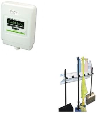KITEXC3336WHT2FND320004010000 - Value Kit - Eyesaline Premixed Solution Refill Cartridge for Flash Flood Eye Wash Station (FND320004010000) and Ex-cell The Clincher Mop amp;amp; Broom Holder (EXC3336WHT2)