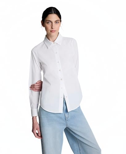 Kenneth Cole Women's Long Sleeve Cotton Button Front Shirt