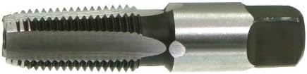 Drillco 2700E Series Carbon Steel Tap, Uncoated (Bright) Finish, Round Shank with Square End, Pipe Chamfer, 3/4"-14 Size