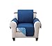 Deluxe Reversible Chair Slipcover Recliner Furniture Protector, Seat Sofa, Loveseat, Couch Quilted, Anti-Slip 2 Inch Strap, Machine Washable, Slip Cover Throw for Pets Dogs Cats Kids - Blue/Light Blue