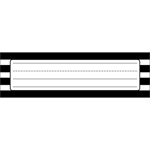 Simply Stylish Black & White Stripe Nameplates - Thumbnail 2