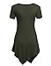 MBJ WT638 Short Sleeve Shirts for Womens Tops Casual V-Neck Summer Clothes Asymmetrical Tunic Blouses XXXL Olive
