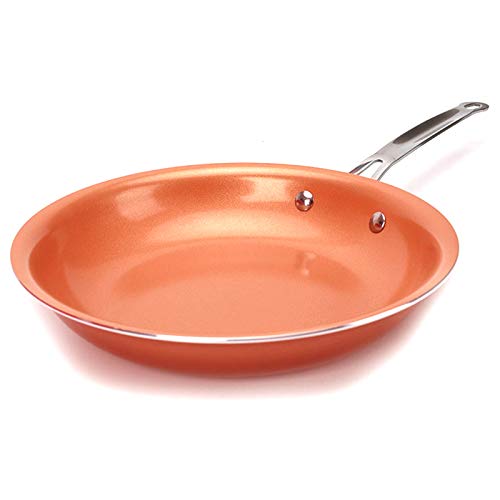 Xigeapg Non-Stick Frying Pan Copper Red Pan Induction Frying Pan Frying Pan Saucepan Oven Dishwasher Safe 8 Anti-Baking Frying Pan - Thumbnail 6