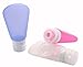ZOPPEN TSA Approved Travel Bottles 3 Oz x 3, Leak Proof BPA Free Refillable Carry On Containers w/Shampoo Label, Blue/White/Red