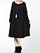 Mordenmiss Women's New Fall Round Neck Large Hem Pullover Dress (Black) One Size