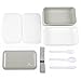 Cool Gray Bento Box - Multi-Compartment Bento Lunch Box with Free Utensils
