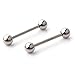 Ruifan Grade 23 Titanium Externally Threaded Shield Barbell Ring Bar Body Piercing 14G 5/8Inch 2PCS