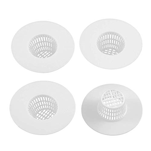 Nxtop Bathroom Plastic Drain Hair Stopper Strainers Sink Drainer White (Pack of 4) Sink Strainers Rubber Shower Traps Floor Rubber Shower Drain Covers Basin Filters Silicone Filters For Kitchen - Thumbnail 5