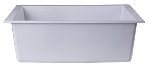 ALFI brand AB2420UM-W Undercount Single Bowl Granite Composite Kitchen Sink, 24", White