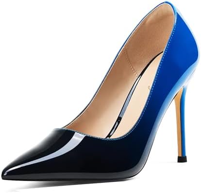 Amazon.com | FOWT Women Slip on Pointed Toe Pumps Wave Edge