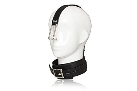 Bondage-Sets Geschirre Halsbänder +Nasenhaken Hals Ärmel Collar Necklaces Leder SM Fetish Bondage Sex Spielzeug für Paare Anf