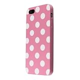 niceeshop Pink&white Polka Dot Flex Gel TPU Case Cover for iPhone 5 5S