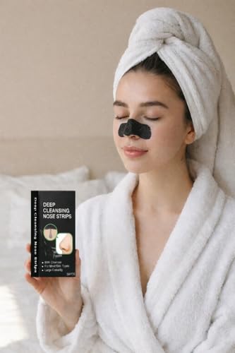 PRIMEBLYᵀᴹ Blackhead Nose Strips 30pcs | قناع إزالة الرؤوس السوداء الفوري | Bamboo Charcoal Nose Pore Cleaner | ماسك للأنف لإزالة الدهون وتنظيف المسام | Deep Cleansing Pore Strips for Men & Women