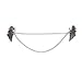 Angel Wings Dangle Chain Collar Tip Shirt Stud Brooch with Rhinestones Silver