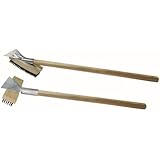 Pizzaofen Bürste Mit Stahlschaber - 25cm Breite Für Gründliche Reinigung Von Pizzasteinen & Grills