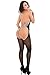 Jelove Women's Sexy Fishnet Bodystocking Leopard Print Sheer Backless Bodysuit Lingerie