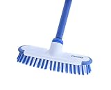 Superio Deck Scrub Brush with Long Handle 48 Inches, Heavy Duty Stiff Bristles Grout Scrubber with Scraper - Cleans Hot Tub, Swimming Pool, Granite Tiles, Bathroom, Patio, Kitchen, Wall and Deck