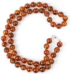 Mybernstein Bernstein Kette Aus Bernsteinkugeln 60cm Bernsteinschmuck 60022b Amazon De Schmuck